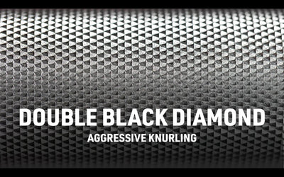 Close-up image of REP Double Black Diamond aggressive mountain-style knurling