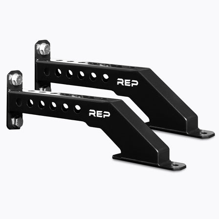 Metallic Black Front Foot Extension Pair 2.0 with REP branding on white background