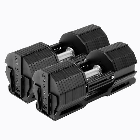 REP® x PÉPIN™ FAST Series™ Adjustable Dumbbell (KG) - 30kg Pair on white background