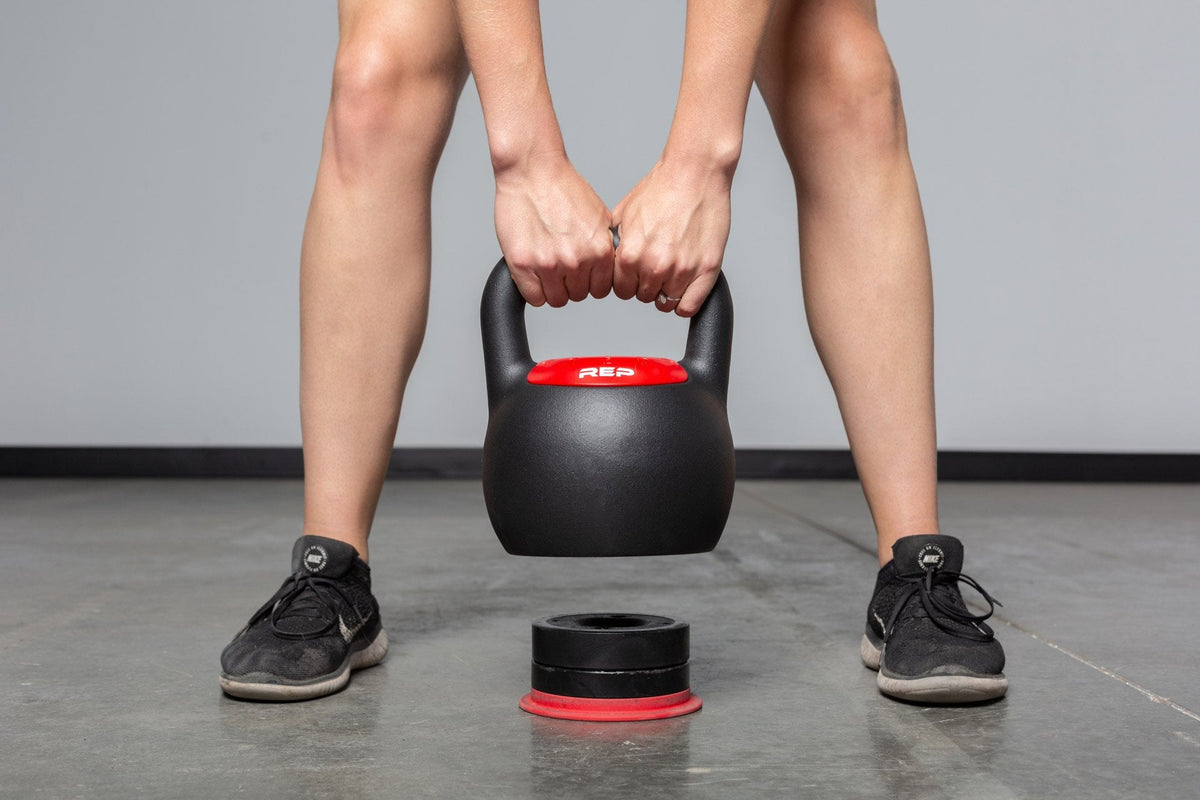 Exercising with the adjustable kettlebell