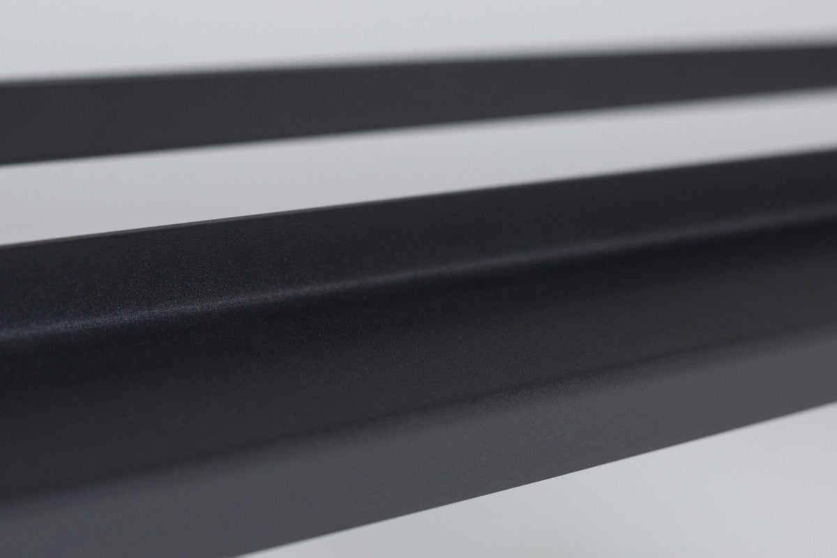 Close-up view of a REP Dumbbell Rack shelf.